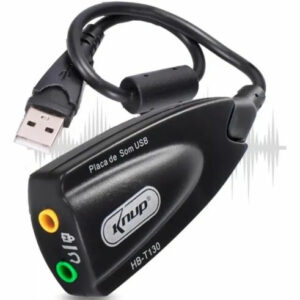 Placa Adaptador De Som Usb C/ 2 Saidas (Hb-T130)
