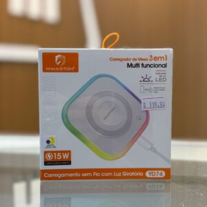 Carregador Indução de Mesa 3 em 1 Celular / Fone de Ouvido / Watch (YD74)