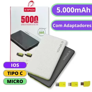 Carregador Power Bank Portátil Espada 5000 mAh (PN-952E)