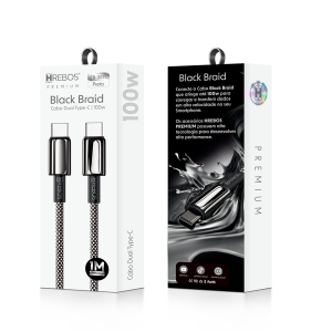 Cabo de Dados e Carga Hrebos Premium 1m 100W (CB-357C)