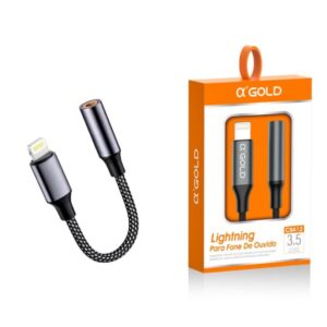 Adaptador P2 x Lightning Iphone - A Gold (CBA-12)