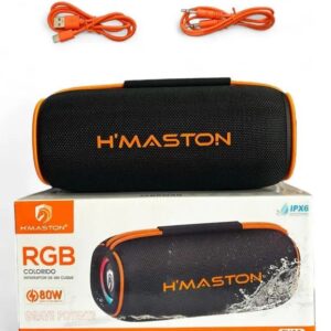 Caixa de Som H'maston TN-35 Bluetooth 80W Rgb Preto Portátil