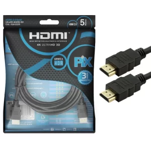 Cabo HDMI Chip Pix 19 Pinos 5M 3D 4K - (018-2225)