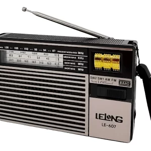 Radio Portatil c/ Lanterna FM / AM / SW Cinza Bateria Cinza (Le-607)
