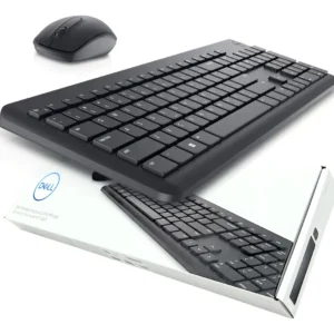 Kit Teclado Mouse Dell Sem Fio Km3322w Wireless Abnt2 Br Pt Mouse Preto Teclado Preto